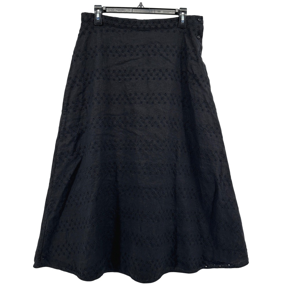 EVERLANE Womens Linen Skirt Minimalist Chic Dark Cottagecore Prairie Size 10
